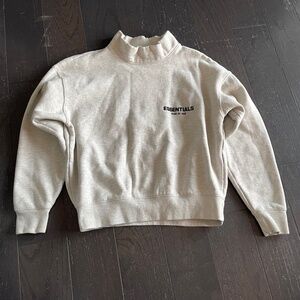 Essentials Fear of God nMock Neck Cotton Blend Sweatshirt grey Size xxs